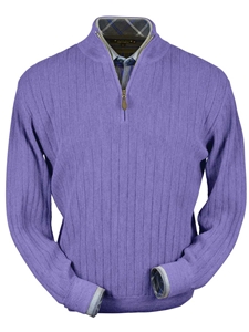 Lilac Heater Baby Alpaca Hal-Zip Sweater | Peru Unlimited Half Zip Sweaters | Sam's Tailoring Fine Men's Clothing