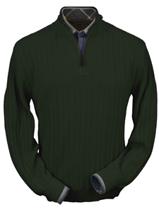 Olive Heater Baby Alpaca Hal-Zip Sweater | Peru Unlimited Half Zip Sweaters | Sam's Tailoring Fine Men's Clothing