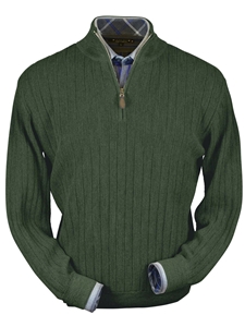 Shamrock Green Heater Baby Alpaca Hal-Zip Sweater | Peru Unlimited Half Zip Sweaters | Sam's Tailoring Fine Men's Clothing