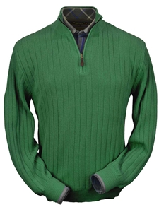 Pebble Green Baby Alpaca Hal-Zip Sweater | Peru Unlimited Half Zip Sweaters | Sam's Tailoring Fine Men's Clothing