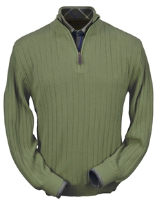 Light Sage Baby Alpaca Hal-Zip Men Sweater | Peru Unlimited Half Zip Sweaters | Sam's Tailoring Fine Men's Clothing