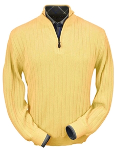 Yellow Baby Alpaca Hal-Zip Men's Sweater | Peru Unlimited Half Zip Sweaters | Sam's Tailoring Fine Men's Clothing