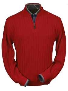 Rouge Red Baby Alpaca Hal-Zip Sweater | Peru Unlimited Half Zip Sweaters | Sam's Tailoring Fine Men's Clothing