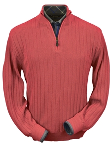 Cayenne Red Heater Baby Alpaca Hal-Zip Sweater | Peru Unlimited Half Zip Sweaters | Sam's Tailoring Fine Men's Clothing