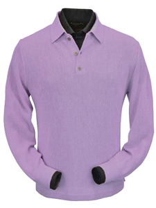 Lilac Baby Alpaca Straight Bottom Polo Shirt | Peru Unlimited Polo Shirt | Sam's Tailoring Fine Men's Clothing