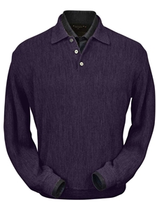 Plum Heather Baby Alpaca Classic Fit Polo | Peru Unlimited Polo Shirt | Sam's Tailoring Fine Men's Clothing