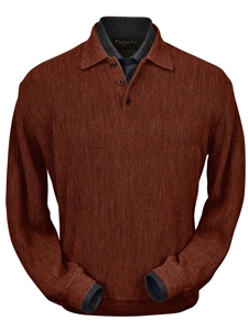Rust Heather Baby Alpaca Classic Fit Polo | Peru Unlimited Polo Shirt | Sam's Tailoring Fine Men's Clothing