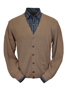 Vicuna Baby Alpaca Link Stitch Men's Cardigan  | Peru Unlimited Cardigans | Sam's Tailoring Fine Men's Clothing