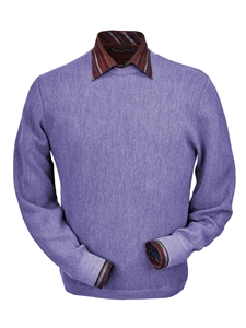 Lilac Heather Baby Alpaca Crew Neck Sweater | Peru Unlimited Crew Neck Sweaters | Sam's Tailoring Fine Men's Clothing