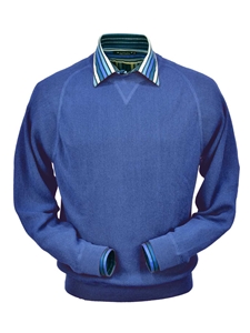 Royal Blue Baby Alpaca Crew Neck Sweatshirt | Peru Unlimited Crew Neck Sweatshirt | Sam's Tailoring Fine Men's Clothing