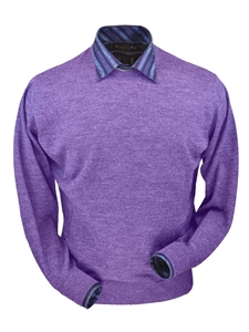 Lilac Heather Royal Alpaca Crew Neck Sweater | Peru Unlimited Crewneck Sweaters | Sam's Tailoring Fine Men's Clothing