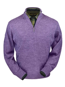 Lilac Heather Royal Alpaca Half-Zip Sweater | Peru Unlimited Half-Zip Mock | Sam's Tailoring Fine Men's Clothing