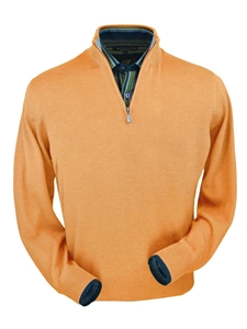 Melon Heather Royal Alpaca Half-Zip Sweater | Peru Unlimited Half-Zip Mock | Sam's Tailoring Fine Men's Clothing
