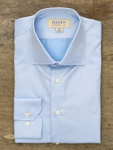 Blue Super Fine Twill Carmel Fit Dress Shirt | Hagen Dress Shirts | Sam's Tailoring Fine Men's Clothing