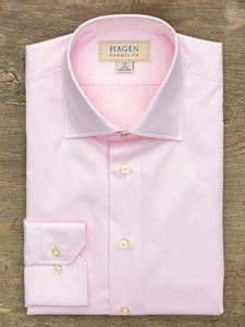 Pink Super Fine Twill Carmel Fit Dress Shirt | Hagen Dress Shirts | Sam's Tailoring Fine Men's Clothing