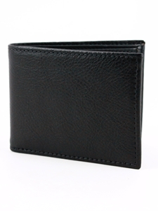 Black Italian Glazed Milled Calfskin Leather Billford Wallet | Torino Leather Wallets | Sam's Tailoring Fine Men Clothing