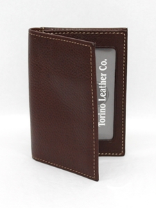 Brown Tumbled Glove Leather Gusseted Card Case | Torino Leather Wallets | Sam's Tailoring Fine Men's Clothing