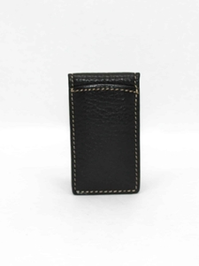Black Tumbled Glove Magnetic Money Clip | Torino Leather Wallets | Sam's Tailoring Fine Men's Clothing
