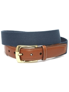 Denim European Ribbed Striped Surcingle Men's Belt | Torino Leather Resort Casual Belts | Sam's Tailoring Fine Men Clothing
