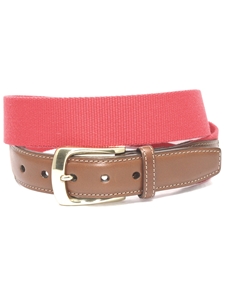 Red European Ribbed Striped Surcingle Men's Belt | Torino Leather Resort Casual Belts | Sam's Tailoring Fine Men Clothing