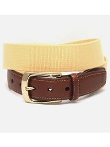 Yellow European Ribbed Striped Surcingle Men's Belt | Torino Leather Resort Casual Belts | Sam's Tailoring Fine Men Clothing