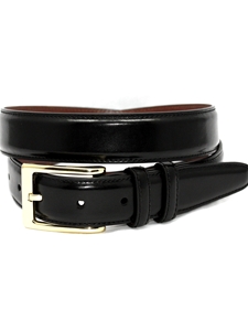 Black Antigua Leather Tanned Cowhide Men's Belt | Torino Leather Dressy Belts | Sam's Tailoring Fine Men Clothing