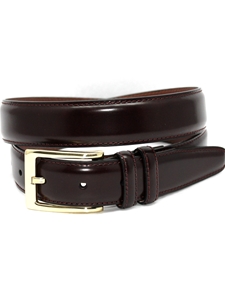 Burgundy Antigua Leather Tanned Cowhide Men Belt | Torino Leather Dressy Belts | Sam's Tailoring Fine Men Clothing