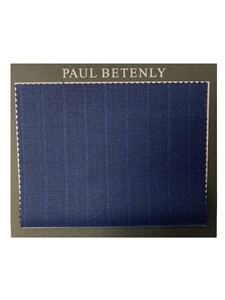 Navy With Sky Stripe Men's Custom Suit | Paul Betenly Custom Suits | Sam's Tailoring Fine Men's Clothing