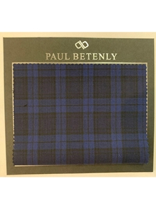 Blue And Black Plaid Men's Custom Suit | Paul Betenly Custom Suit | Sam's Tailoring Fine Men's Clothing