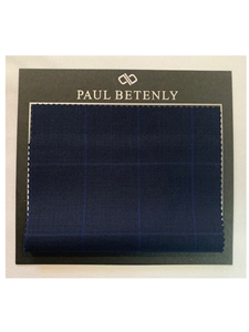 Navy With Sky Blue Check Custom Suit | Paul Betenly Custom Suit | Sam's Tailoring Fine Men's Clothing