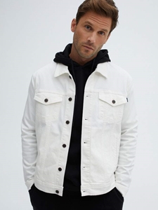 White Trucker Men's Long Sleeve Jacket | Stone Rose Jackets | Sam's Tailoring Fine Men's Clothing