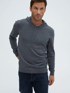 Dark Grey Natural Fibers Soft Feel Hoodie | Stone Rose Sweaters Collection | Sams Tailoring Fine Men Clothing