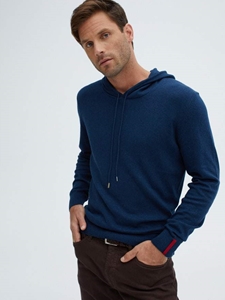 Indigo Natural Fibers Soft Feel Men's Hoodie | Stone Rose Sweaters Collection | Sams Tailoring Fine Men Clothing