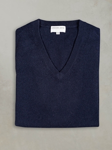 Navy Tribeca V-Neck Cashmere Men's Sweater | Lorenzo Uomo Sweaters Collection | Sam's Tailoring Fine Men Clothing