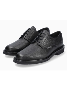 Black Soft Grained Leather Lace Up Men's Derby Shoe | Mephisto Dress Shoes Collection | Sam's Tailoring Fine Men Clothing