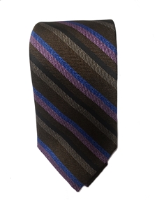 Brown, Blue & Lavender Stripe Executive Estate Tie | Estate Ties Collection | Sam's Tailoring Fine Men's Clothing