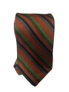 Orange, Green & Black Stripe Executive Estate Tie | Estate Ties Collection | Sam's Tailoring Fine Men's Clothing