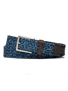 Glacier Croc Tabs & Brushed Nickel Buckle Stretch Belt | W.Kleinberg Belts Collection | Sam's Tailoring Fine Men's Clothing