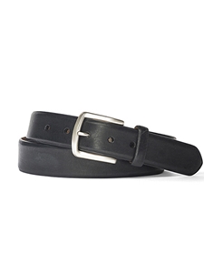 Black Antique Bison With Brushed Nickel Buckle Belt | W.Kleinberg American Bison Belts | Sam's Tailoring Fine Men's Clothing