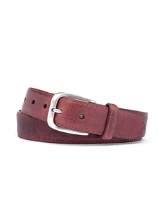 Cordovan Navajo Bison With Antique Nickel Buckle Belt | W.Kleinberg American Bison Belts | Sam's Tailoring Fine Men's Clothing