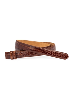 Cognac Glazed Alligator Slide Belt Strap | W.Kleinberg Speciality Straps | Sam's Tailoring Fine Men's Clothing