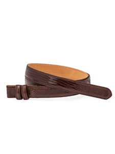 Chocolate Lizard Slide Belt Strap | W.Kleinberg Speciality Straps | Sam's Tailoring Fine Men's Clothing