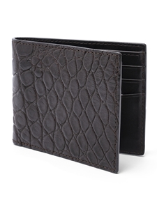 Chocolate Matte Alligator Bifold Wallet | W.Kleinberg Small Leather Goods | Sam's Tailoring Fine Men's Clothing