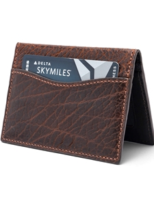 Chocolate Bison Credit Card ID Case | W.Kleinberg Small Leather Goods | Sam's Tailoring Fine Men's Clothing