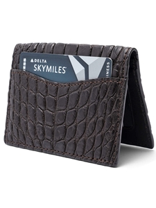 Black Matte Alligator Credit Card ID Case | W.Kleinberg Small Leather Goods | Sam's Tailoring Fine Men's Clothing