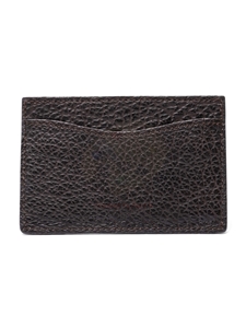 Chocolate Shark Flat Card Case | W.Kleinberg Small Leather Goods | Sam's Tailoring Fine Men's Clothing