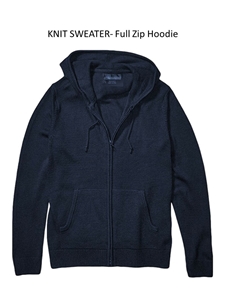 Midnight Blue Knit Full Zip Sweater Hoodie  | Georg Roth Sweaters & Hoodies | Sam's Tailoring Fine Men Clothing
