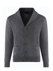 Vintage Black Cotton Garment Dyed Cardigan  | Georg Roth Sweaters & Hoodies | Sam's Tailoring Fine Men Clothing
