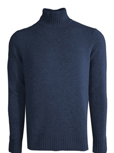 Navy Blue Mock Turtle Neck Men Sweater  | Georg Roth Sweaters & Hoodies | Sam's Tailoring Fine Men Clothing
