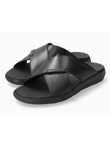 Black Nubuck Smooth Leather Men's Sandal | Mephisto Sandals Collection | Sam's Tailoring Fine Men Clothing